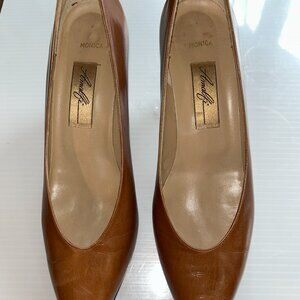 Vr Amalfi Monica Pumps, Light Brown Leather, 2"heel, Sz 9AA, Italy